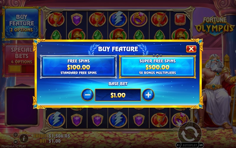 Fortune of Olympus — bonus buy feature
