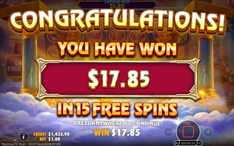 Fortune of Olympus — free spins total win