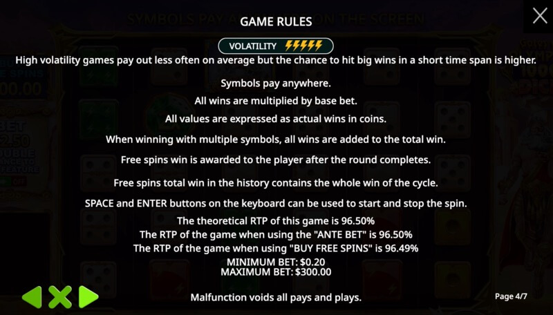 Gates of Olympus 1000 Dice — volatility rating and game info
