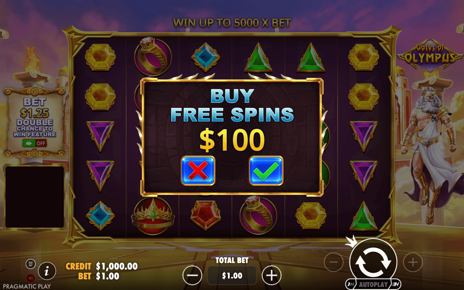 Gates of Olympus — bonus buy feature