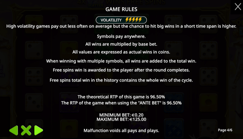 Gates of Olympus Dice — volatility rating and game info