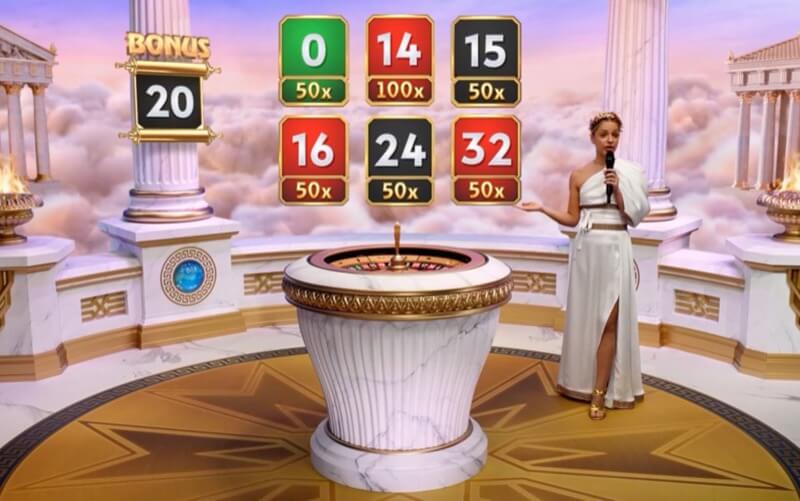 Gates of Olympus Roulette — multiplier feature with bonus numbers
